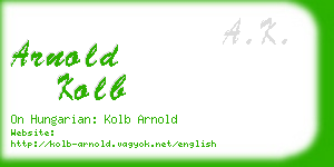 arnold kolb business card